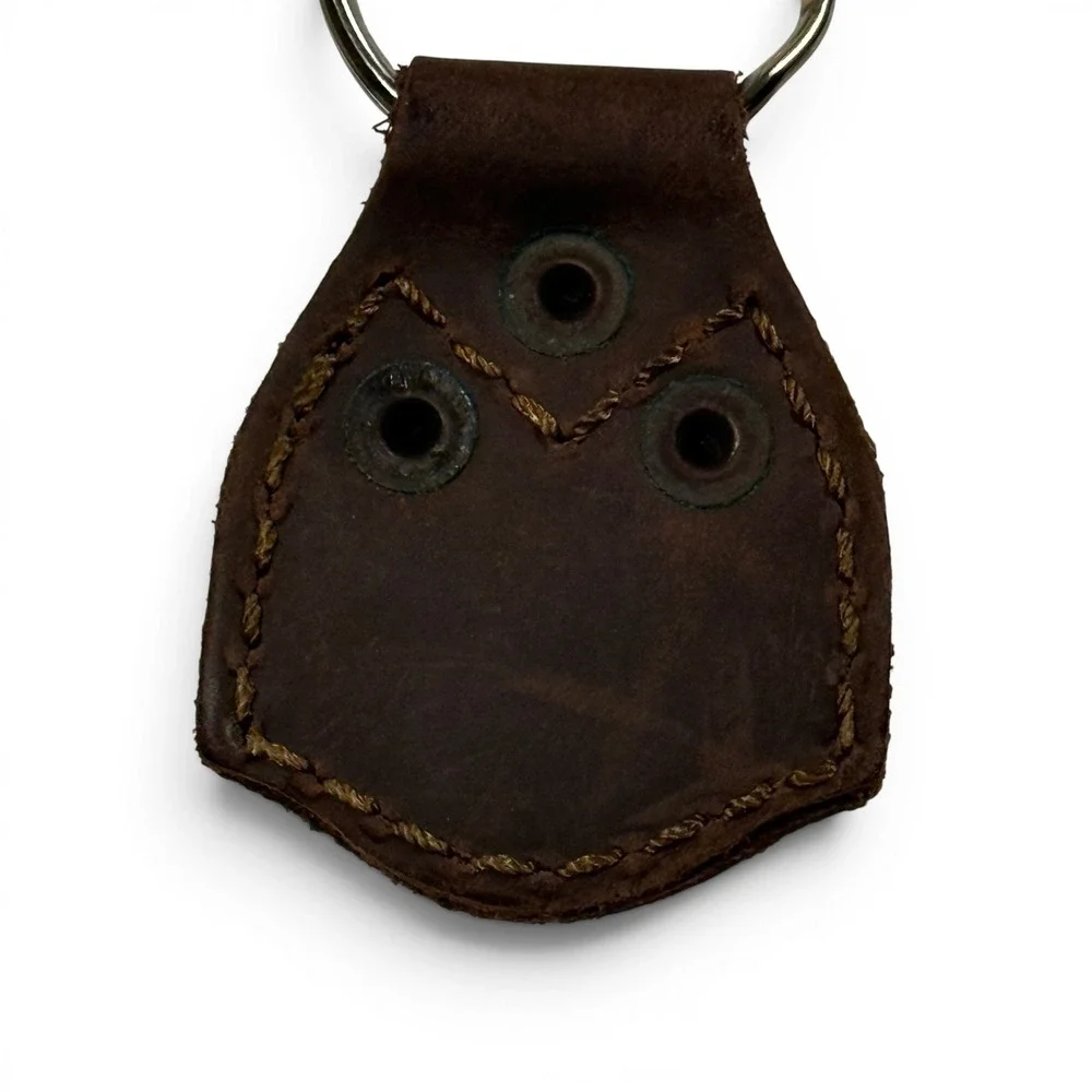 Saddleback Leather Dark Coffee Brown Full Grain Leather Key Fob Keychain Ring